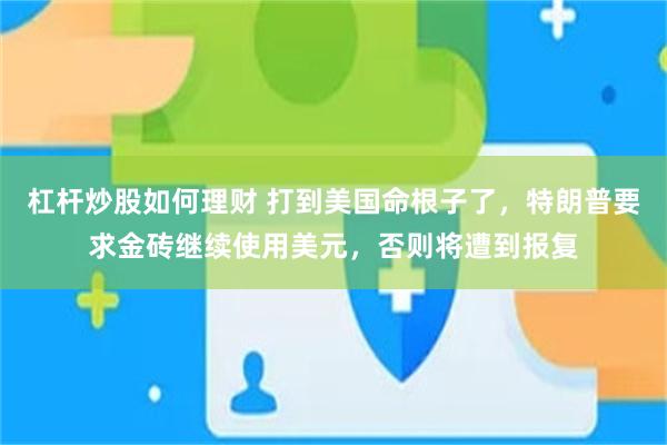 杠杆炒股如何理财 打到美国命根子了，特朗普要求金砖继续使用美元，否则将遭到报复