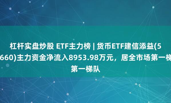 杠杆实盘炒股 ETF主力榜 | 货币ETF建信添益(511660)主力资金净流入8953.98万元，居全市场第一梯队