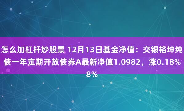 怎么加杠杆炒股票 12月13日基金净值：交银裕坤纯债一年定期开放债券A最新净值1.0982，涨0.18%